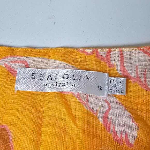 Seafolly Palm Paradise Tier Dress Women's S in Kaftan Rockmelon Summer Beachwear - Picture 5 of 11